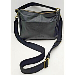 Lucky Brand Soft Leather Hobo Bag with removable Crossbody Strap Black Purse